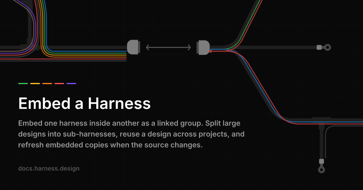 Embed a Harness — Wire Harness CAD | harness.design